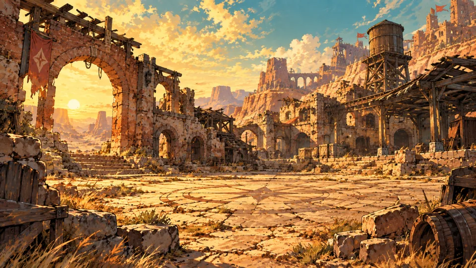 Anime-style artwork of Ruined City Front